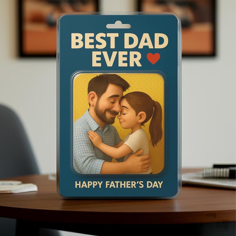 Custom Photo Dad And Kids Action Figure Acrylic Block Father's Day Gift