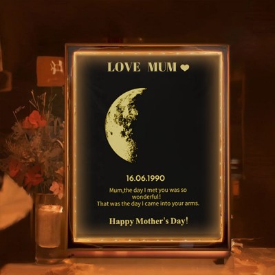 Custom Mum Moon Phase Led Art Mirror Mother's Day Gift
