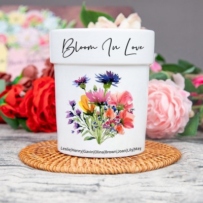 Custom Birth Month Flower Plant Pot Grandma's Garden Plant Pot Mother's Day Gift