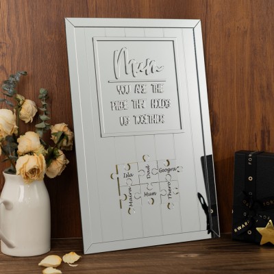 Mum You Are The Piece That Holds Us Together Wooden Puzzle Piece Sign Mother's Day Gift