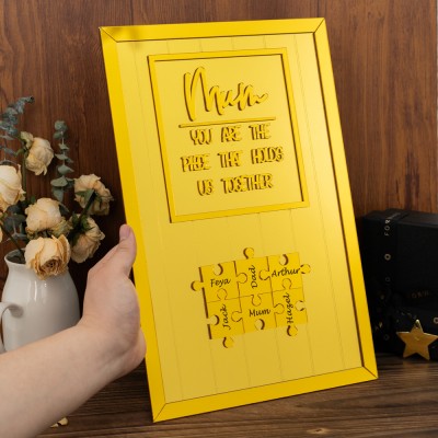 Mum You Are The Piece That Holds Us Together Wooden Puzzle Piece Sign Mother's Day Gift